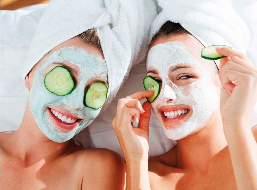 Cucumber mask for skin rejuvenation